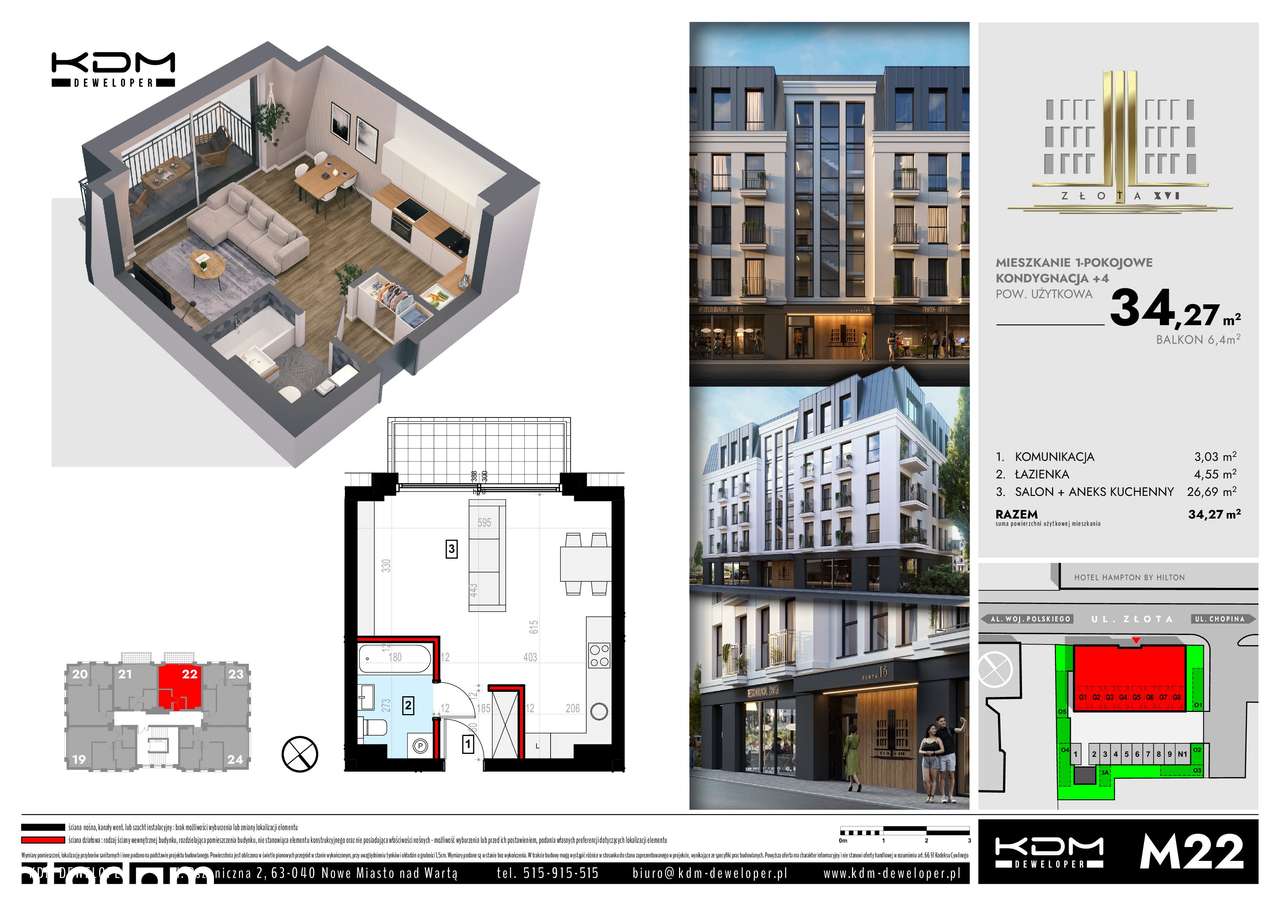 Nowa inwestycja |Kawalerka | 34,66 m² | M22