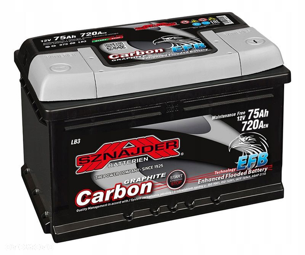 Akumulator SZNAJDER Carbon 75Ah 720A START-STOP!!