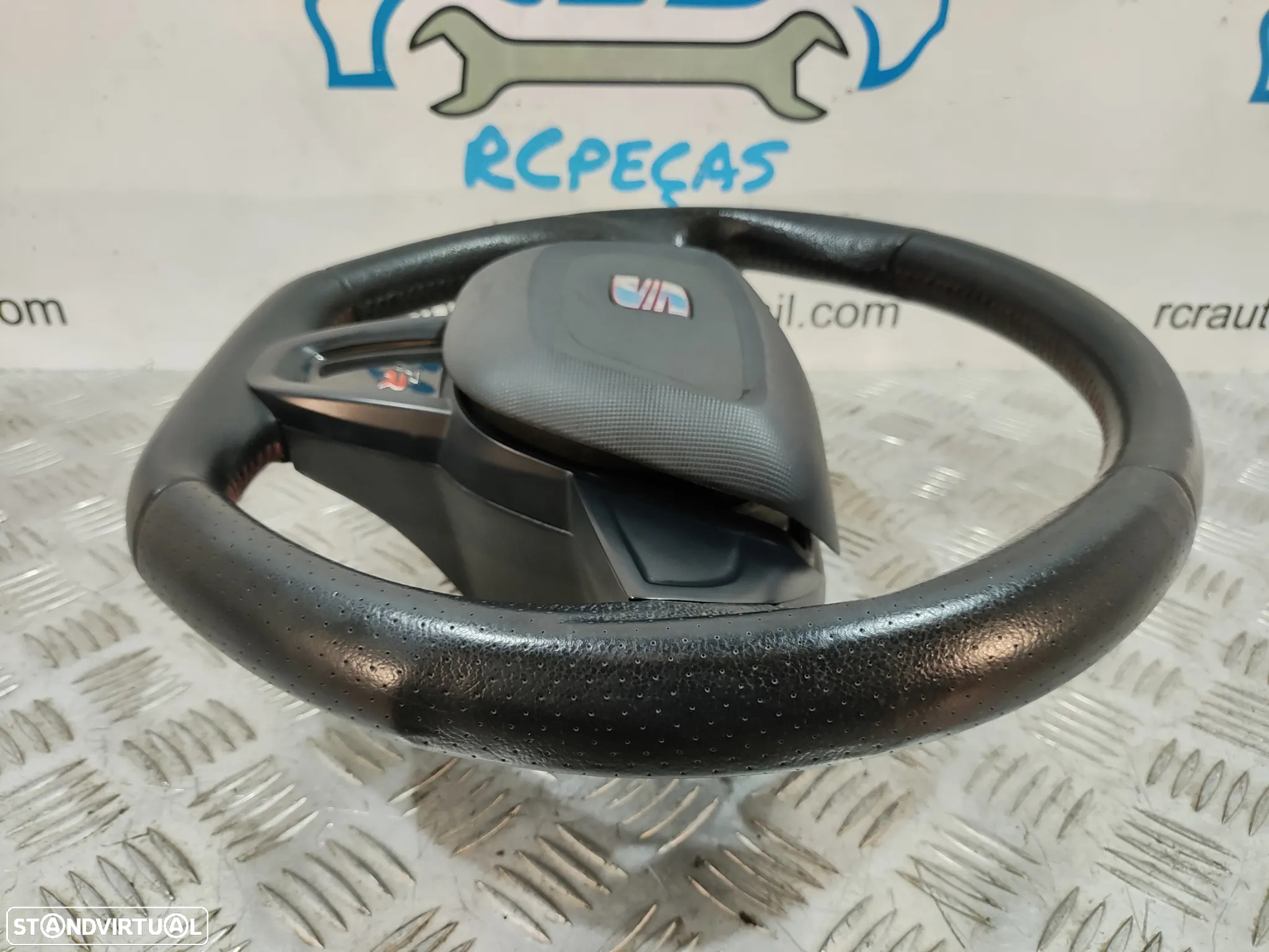 VOLANTE GUIADOR COMPLETO FLAT BOTTOM SEAT IBIZA IV 4 MK4 6J FR 6J0419091 PELE PERFURADA PATILHAS AIRBAG - 6