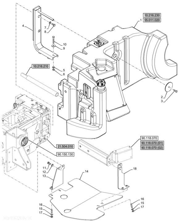 New Holland T6070 Zbiornik paliwa 48046408 - 1