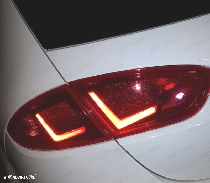 FAROLINS TRASEIROS PARA SEAT LEON 1P 09-12 LIGHT BAR VERMELHO FUMADO - 3