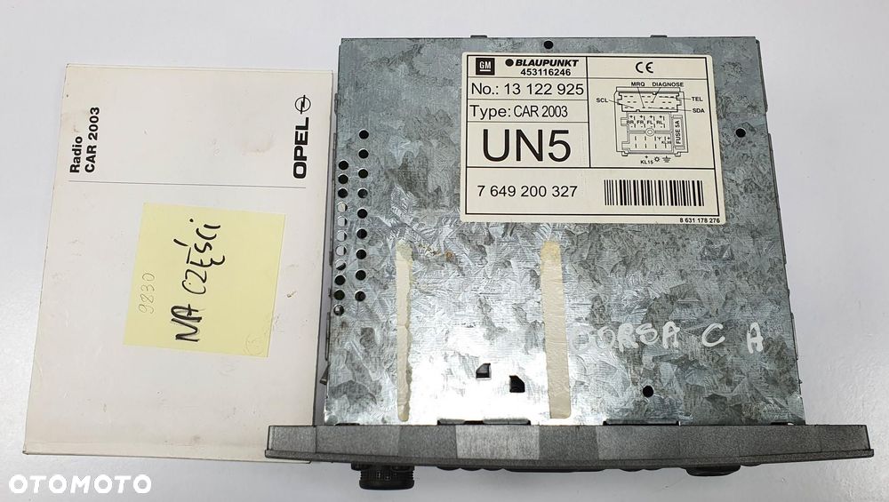 RADIO KASETA BLAUPUNKT OPEL CORSA C LIFT 13122925 - 2