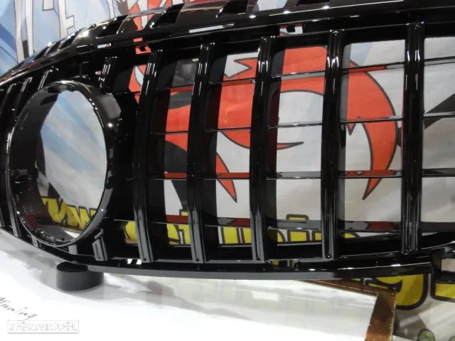 Grelha frontal com suporte de símbolo para Mercedes Classe A W176 2012-2015 GT-R / Panamericana LOOK preto brilhante em plástico ABs - 9