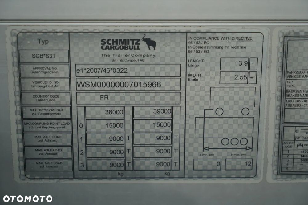 Schmitz Cargobull FIRANKA / STANDARD /  PALECIARA / PLANDEKA ZBROJONA / - 34