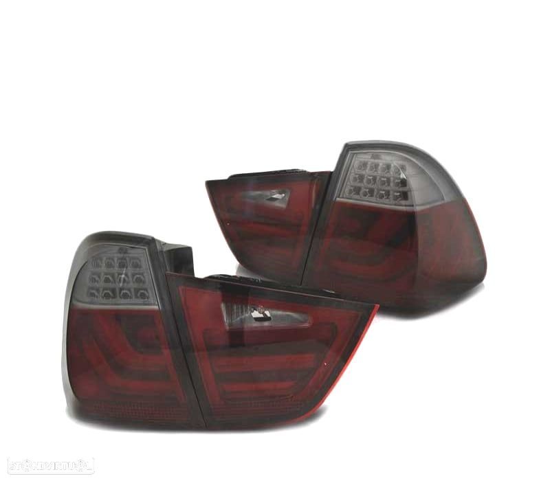 FAROLINS TRASEIROS LED PARA BMW E91 09-11 RED SMOKED VERMELHO FUMADO ESCURECIDO - 2