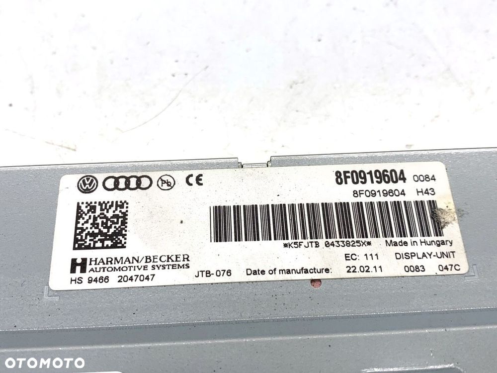 WYŚWIETLACZ  AUDI Q5 (8RB) 2008 - 2017 2.0 TDI quattro 125 kW [170 KM] olej napędowy 2008 - 2012 - 3