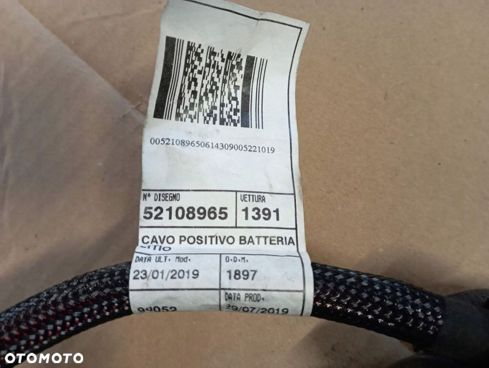 FIAT 500 KLEMA PLUS PRZEWÓD AKUMULATORA 52108965 - 2