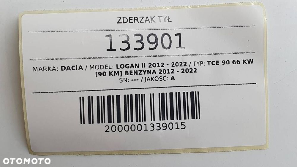 ZDERZAK TYŁ TYLNY DACIA LOGAN II MCV BIAŁY - 14