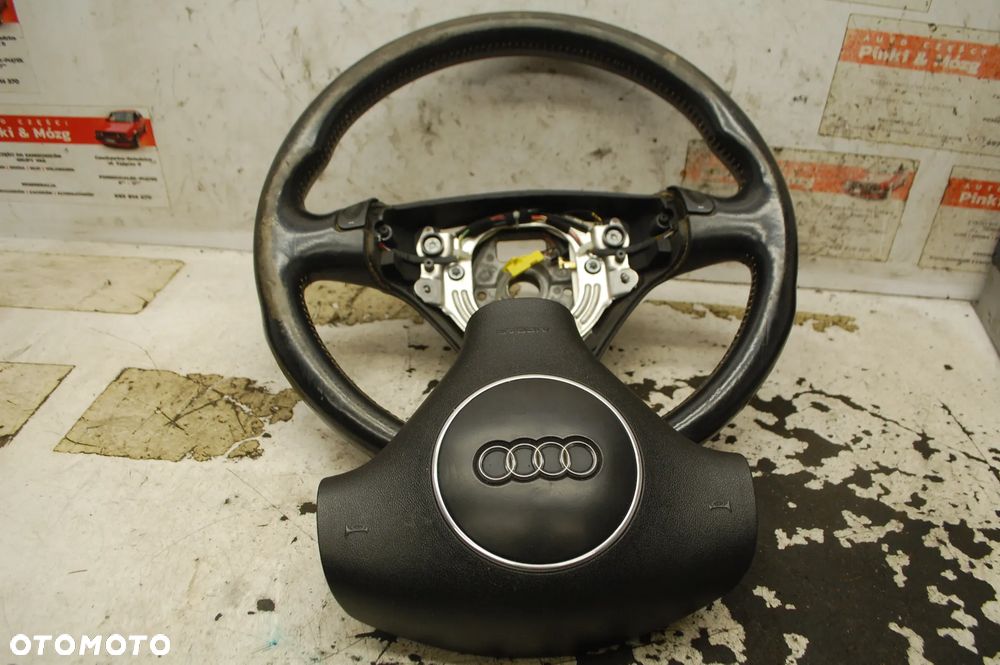 KIEROWNICA TRÓJRAMIENNA + PODUSZKA AIRB BAG SKÓRZANA SZARA/ CZARNA 8E0880201S 8E0124 8E0419091Q 8E0880201T AUDI A6 C5 A4 B6 B7 CABRIO 8E0419091BA - 11