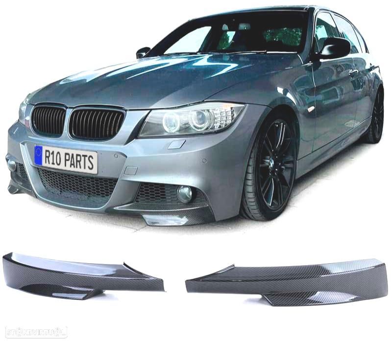 SPLITTERS PARA-CHOQUES FRONTAL BMW E90 E91 08-12 LOOK M CARBONO - 1