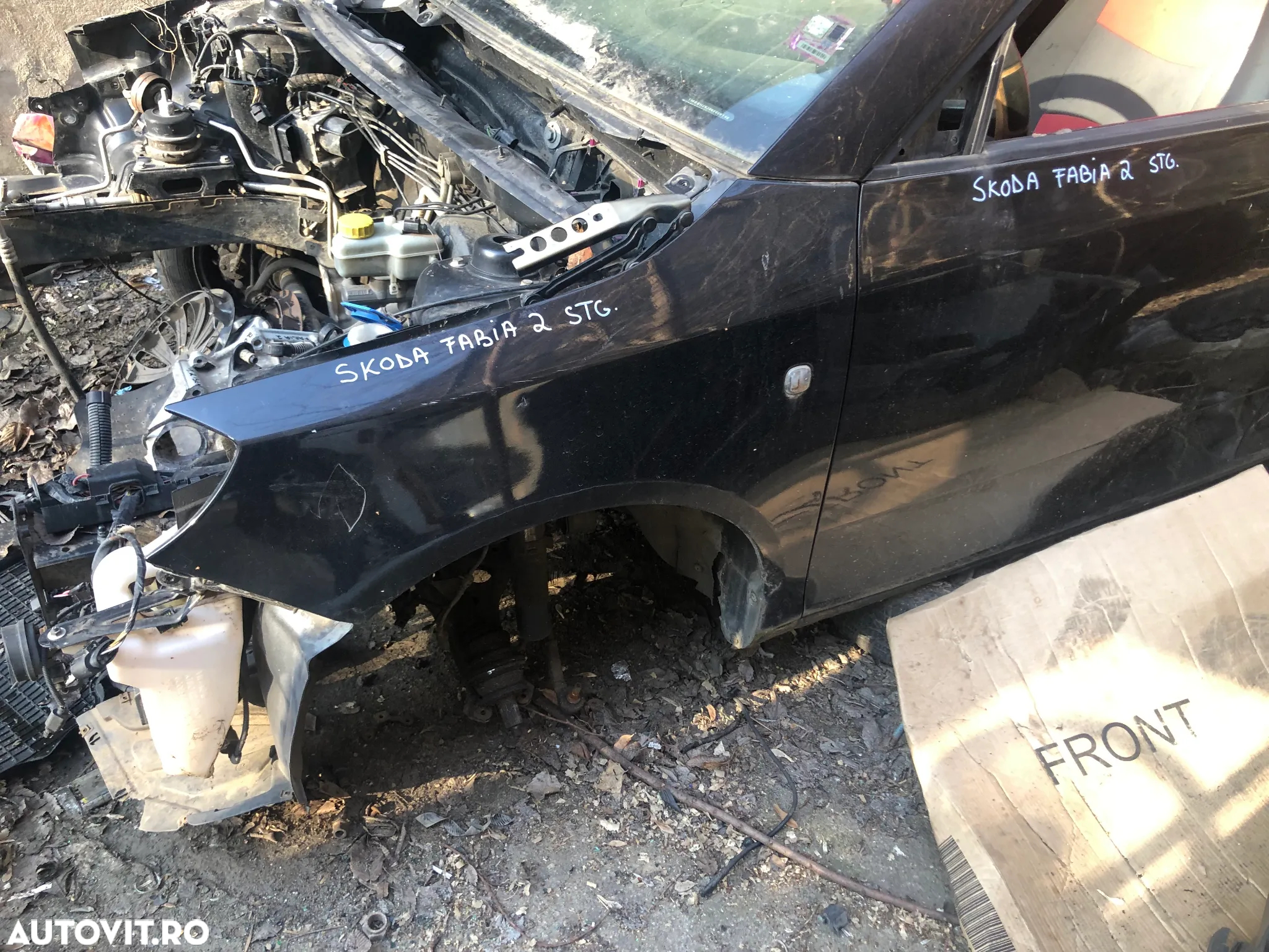 Aripa stanga fata Skoda Fabia 2 negru 2008 - 7