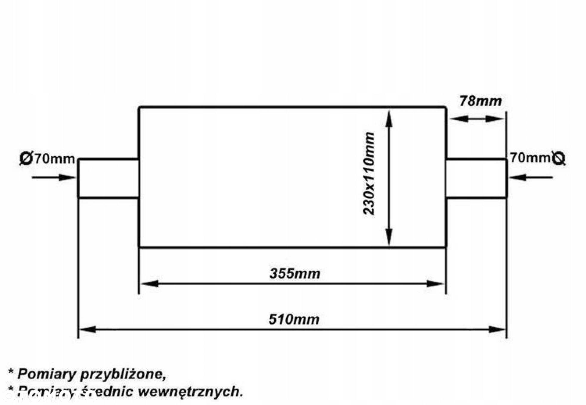 Tłumik Środkowy 70mm TurboWorks LT 304SS - 4