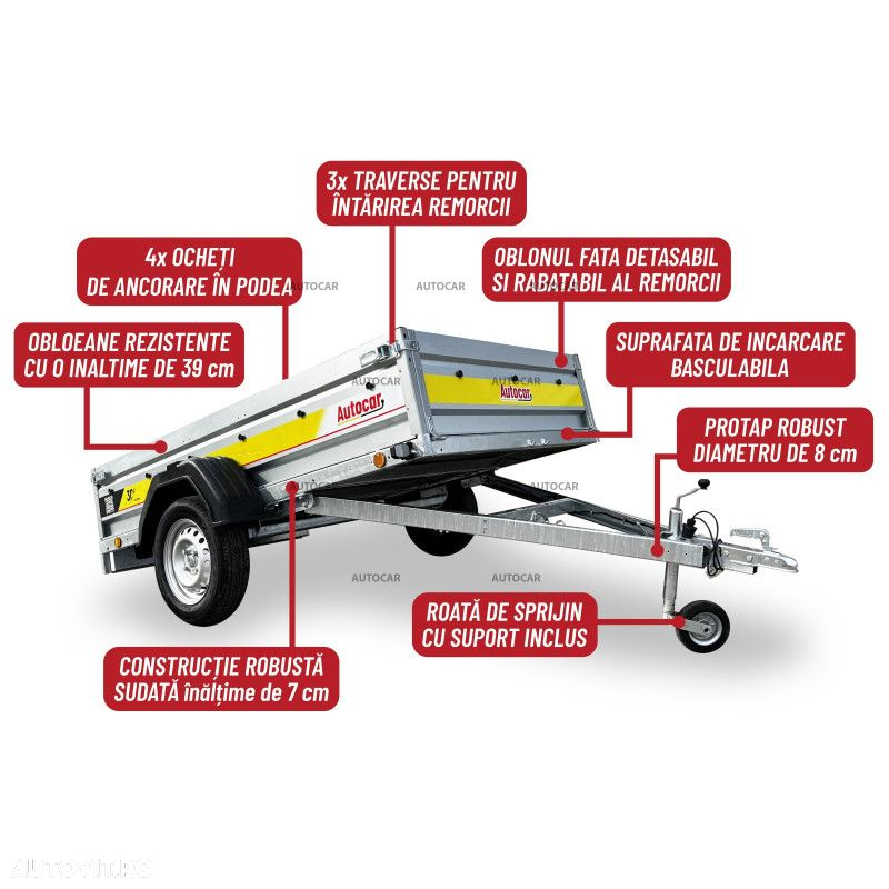 Autocar Remorca Autocar Tank Profi 250 750kg fara sistem de franare cu o singura axa 243x133 - 2
