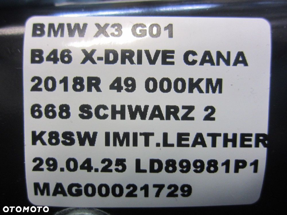 BMW X3 G01 G02 X4 PODUSZKA KOLANOWA PRAWA USA 79363844 AIRBAG 72129363844 - 9