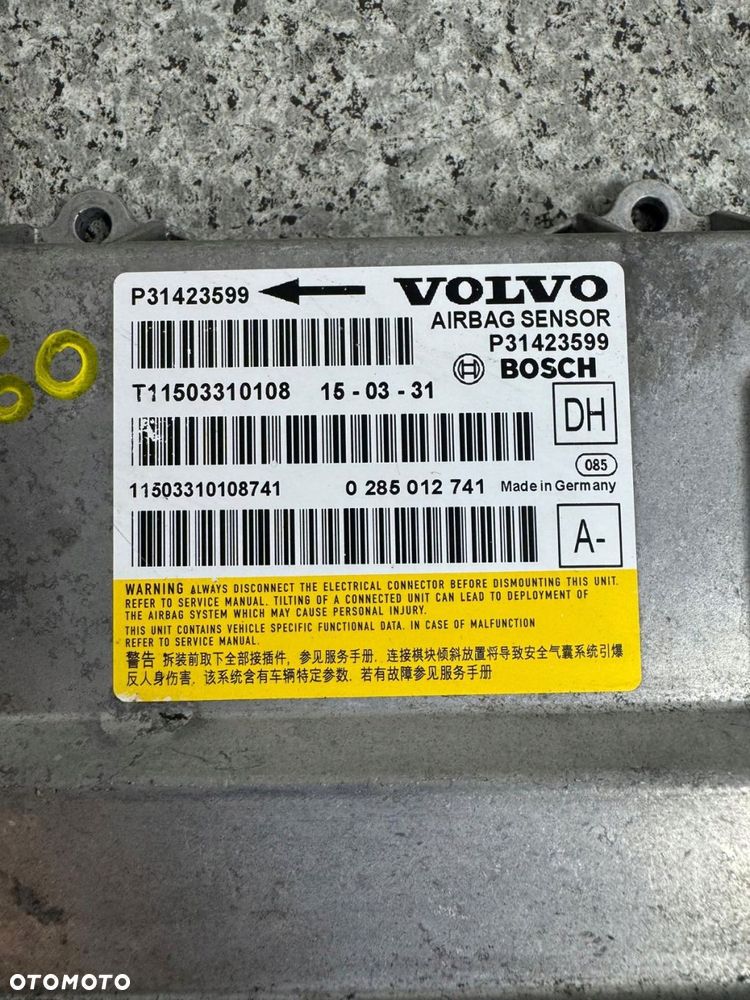 moduł airbag volvo s60 ii v60 i 2011-2018 31423599 - 2