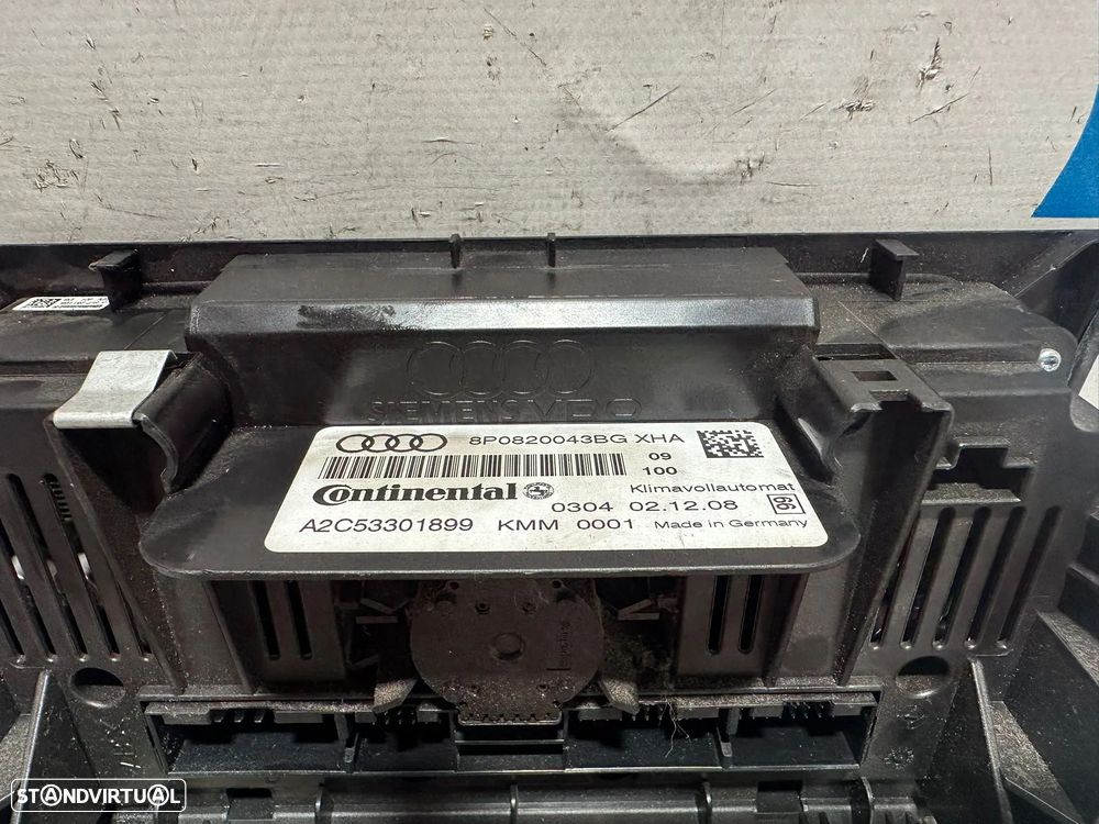 .Climatronic Display Manete Ar Condicionado AC Sofagem Original Audi 8P0820043BG 2004 - 2012 - 8