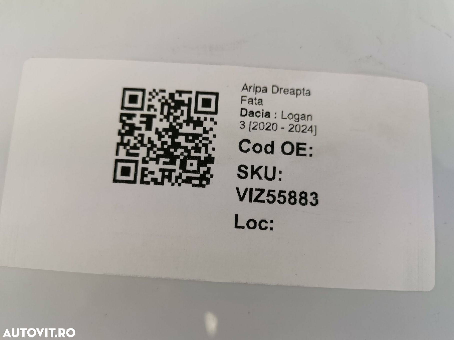 Aripa Dreapta Fata Stepway Dacia  Logan 3 [2020 - 2024] Originala - 8