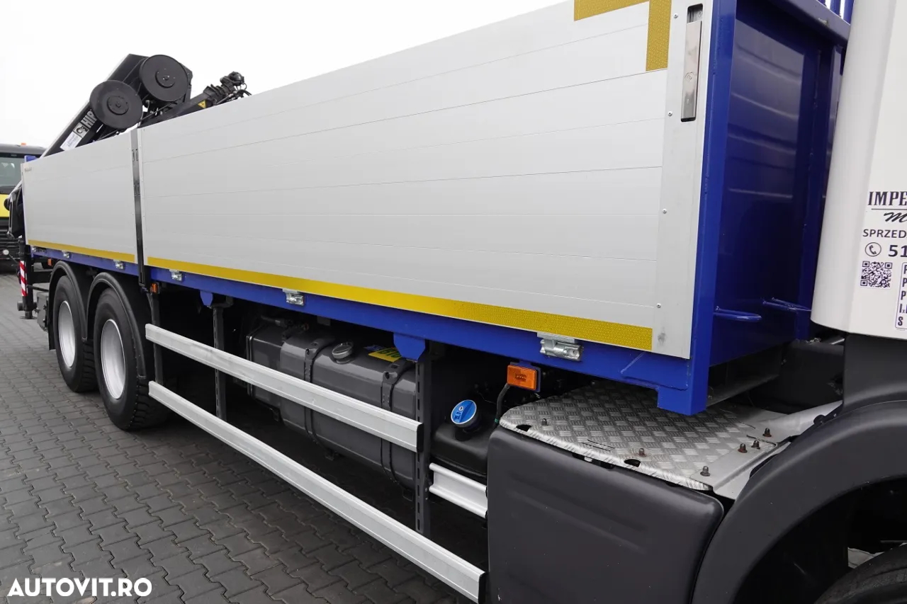 Scania P420 / 6x4 / BOX - 6.8 m / HDS HIAB 188 4x extension -13 meters / EURO 6 / RADIO CONTROL / ROTATOR / PALLET FORKS - 15