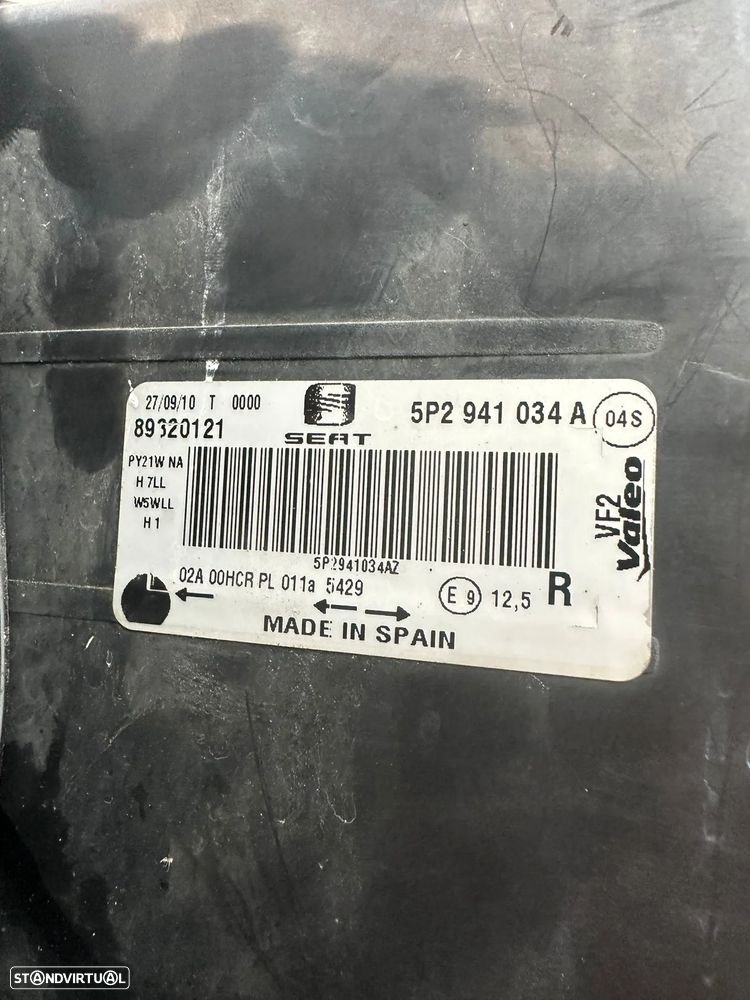 .Conjunto Farol Otica Frente Frontal Direita Esquerda Original Seat Leon 1P 5P2941034A 5P2941033A 2005 - 2012 - 16