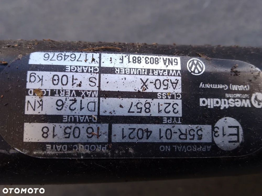 HAK HOLOWNICZY VW TIGUAN 15- 5NA803881F - 5