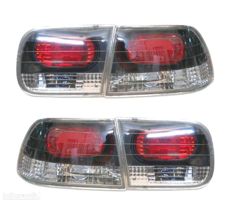 FAROLINS HONDA CIVIC 2P 92-95 LOOK LEXUS FUNDO PRETO - 1