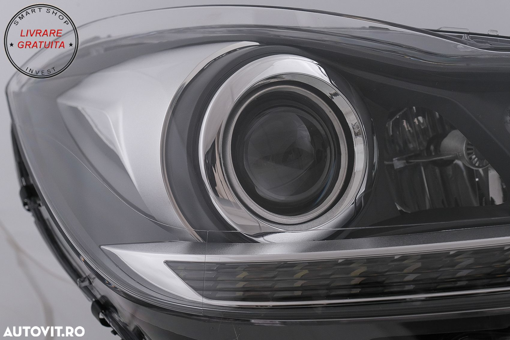 Faruri LED DRL Mercedes C-Class W204 S204 Facelift (2011-2014) Negru Semnal Dinami- livrare gratuita - 21