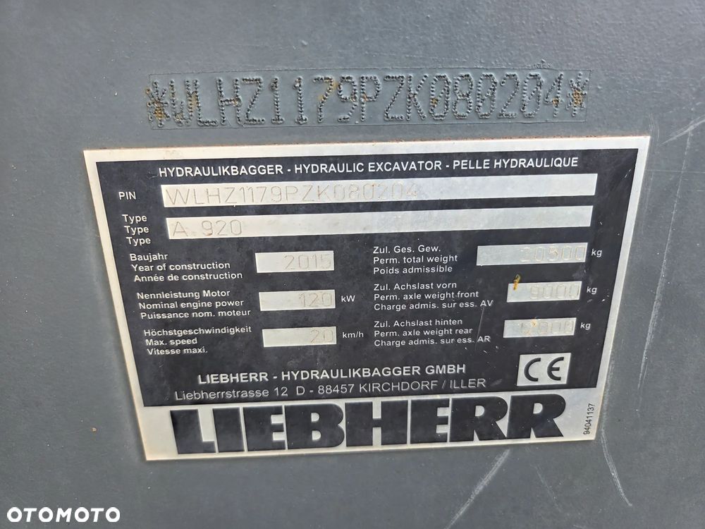Liebherr A920 / z Niemiec / Stan idealny / - 10