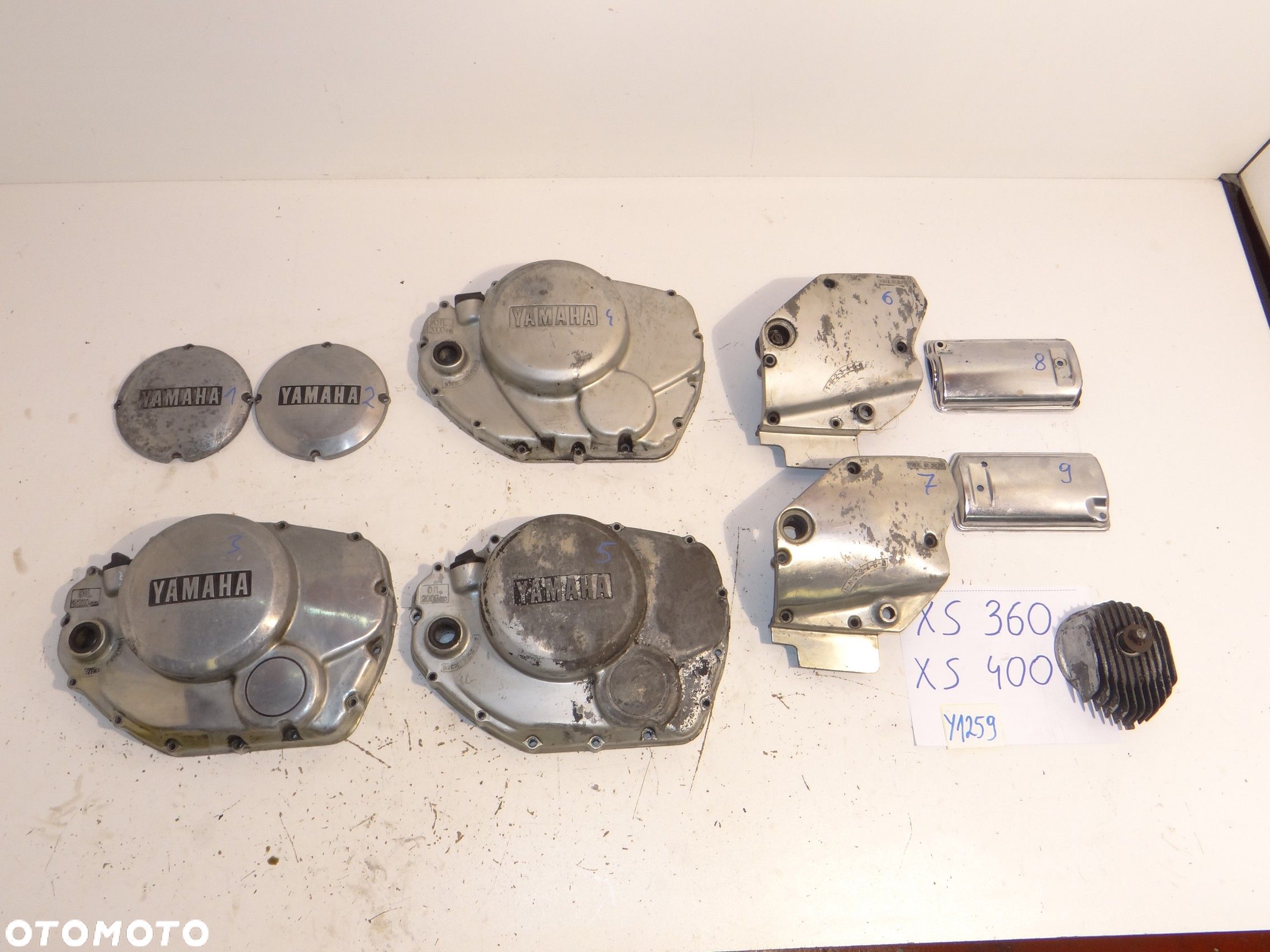 Yamaha XS 360 400 2A2 pokrywa dekiel silnika sprzęgła zębatki łańcucha rozrusznika obudowa filtra oleju Y1259 - 1