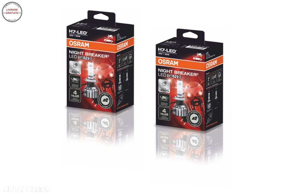OSRAM NIGHT BREAKER H7 LED PRO GEN2 64210DWNBG2 Set 2 Becuri Auto Moto Omologare R- livrare gratuita - 4