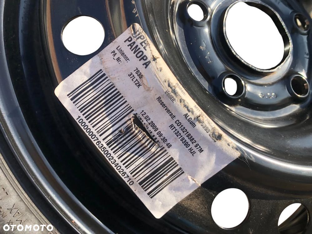 3930. koło zapasowe dojazdowe 125/80 r16 5x120 67.1mm et:41 opel insignia - 7