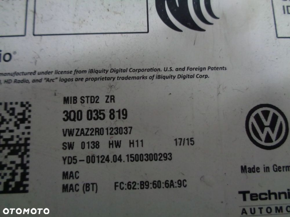 vw polo 6c czytnik kart sd multimedia radio 14r- - 4