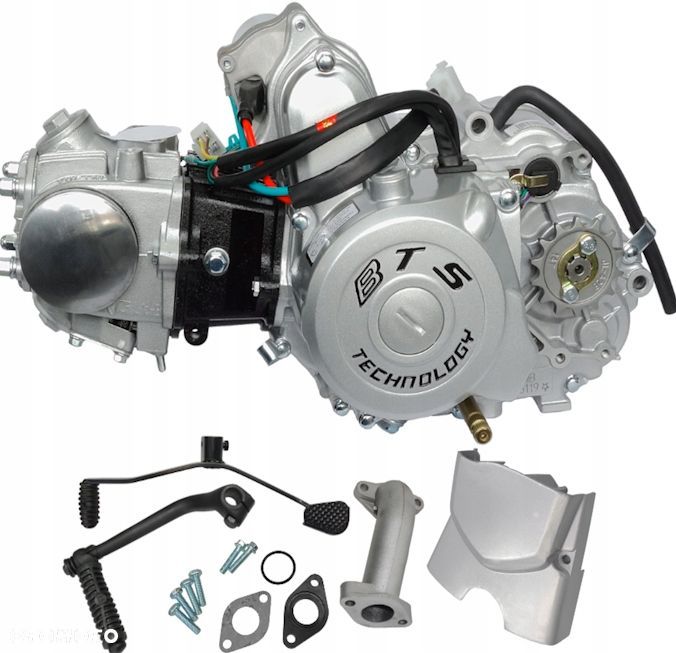 silnik poziomy 139fmb, 50cc 4t, 4-biegowy manual, srebrny, stare pokrywy