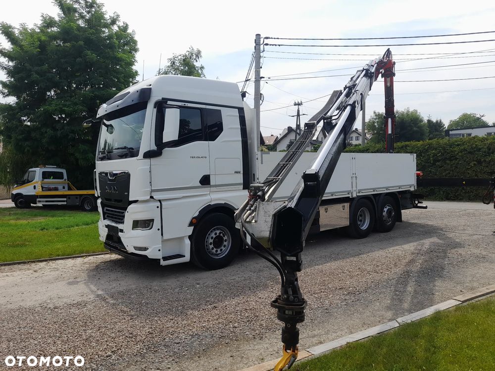 MAN TGX 26.470 6x2-4  OŚ PODWIESZANA - SKRĘTNA, HDS Dzwig Żuraw Fassi F235 + 5/6 funkcja chwytak/rotator + RADIO!!! Skrzynia 660x250cm - 2