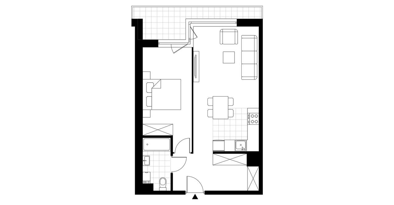 2-pokojowe mieszkanie 48m2 + balkon - Pełny obrazek: 4/12