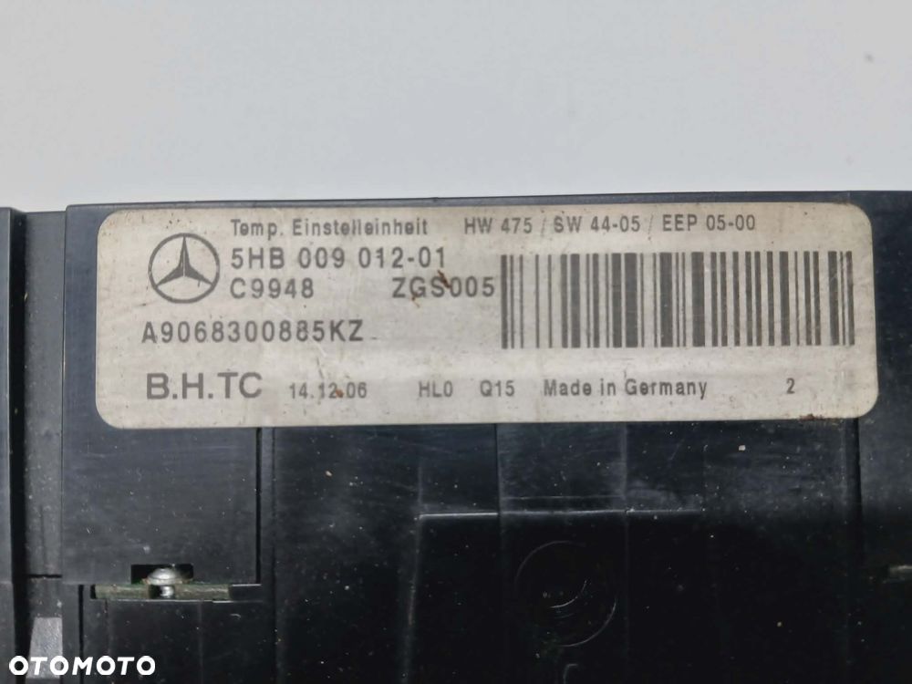 PANEL KLIMATYZACJI STEROWANIE NAWIEWEM SPRINTER 906 OSOBOWY A9068300885 KZ - 5