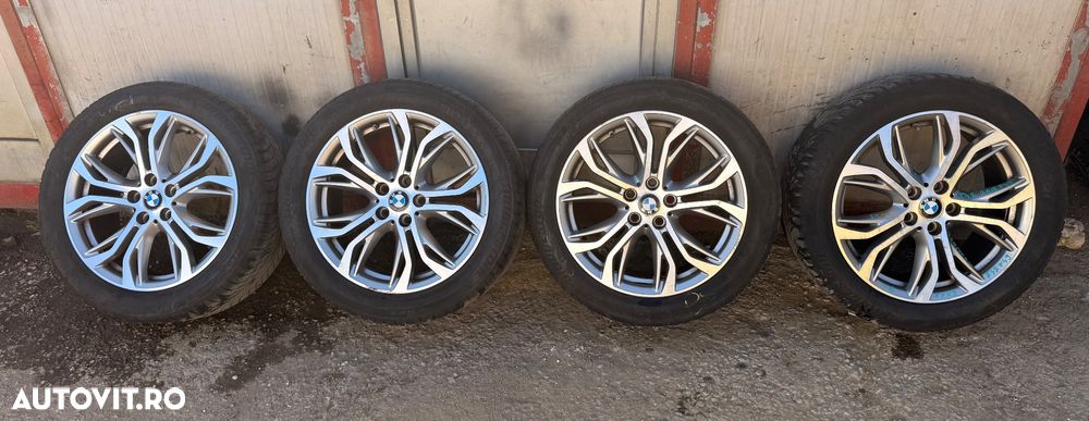 Jante aliaj BMW X1 F48 X2 F49 cu cauciucuri iarna 225/50R18 uzate 95% - 1