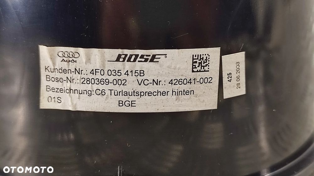 AUDI Q7 4L 05-15R GŁOŚNIK DRZWI BOSE ORYGINALNY 4F0035415B 4F0035415 B - 4