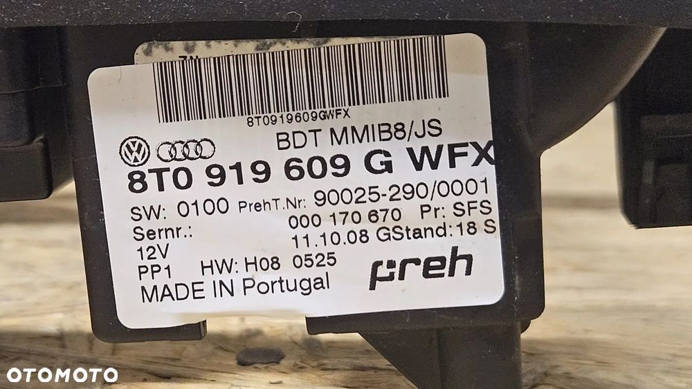 Audi A5 8T A4 B8 Panel sterownia MMI Włącznik Sterowanie 8T0919609G - 6