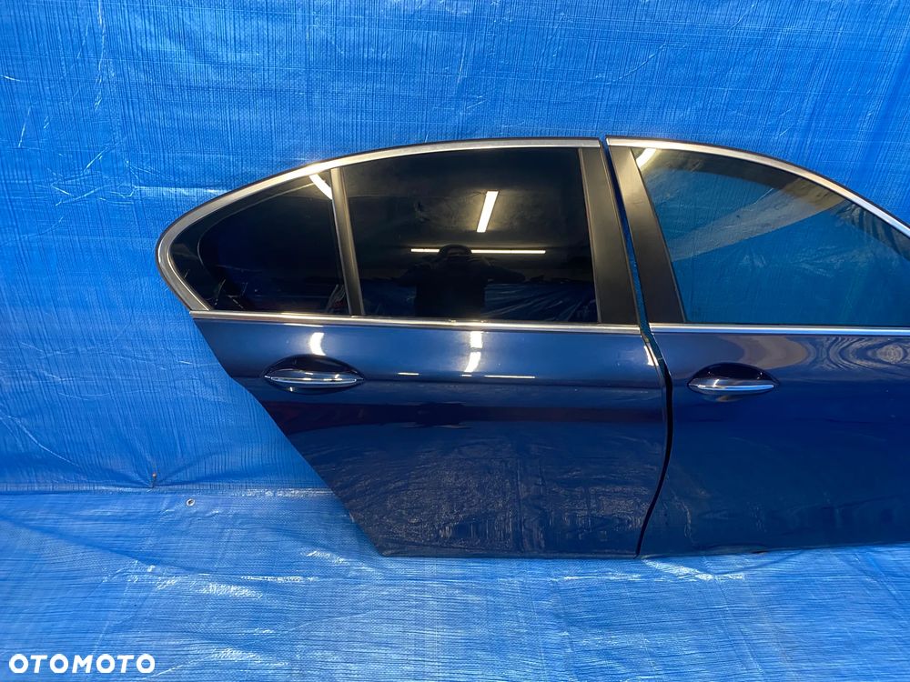BMW F10 F11 DRZWI PRAWE PRAWY PRZÓD PRZEDNIE TYŁ TYLNE NIEBIESKIE A76 TIEFSEEBLAU  KOMPLETNE LAKIER ORYGINAŁ - 8