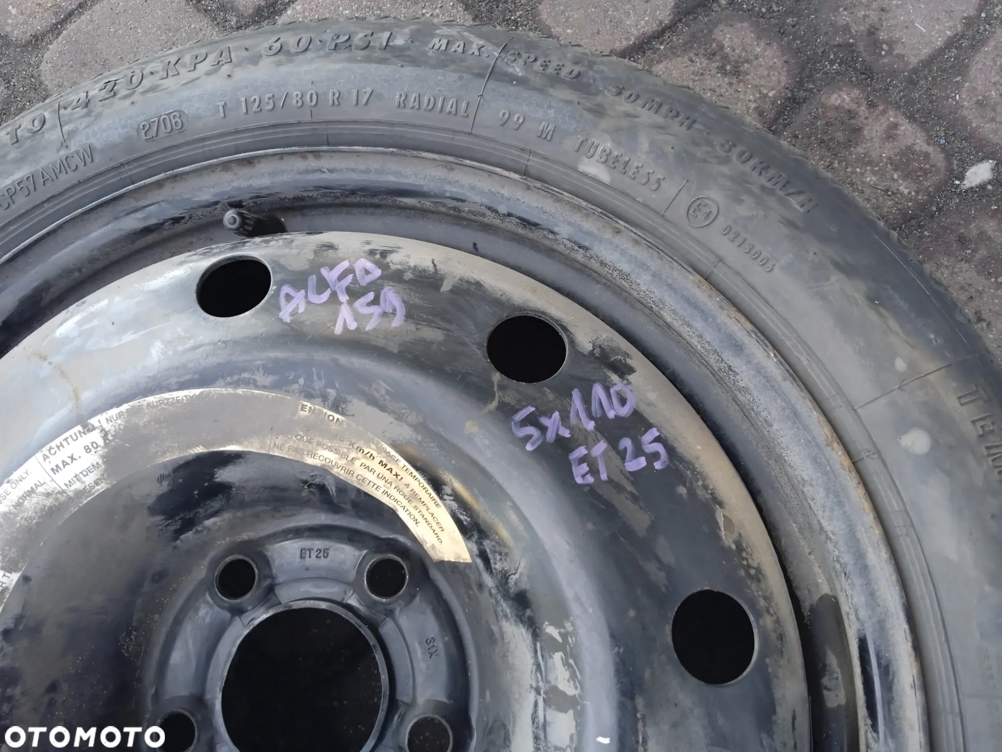 KOŁO DOJAZDOWE OPEL FIAT 17' 5x110 ET25 - 3