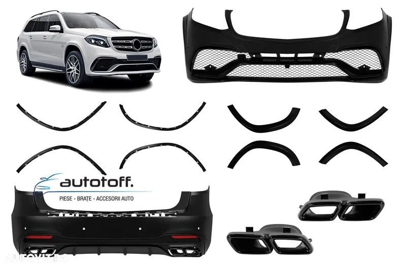 Pachet exterior compatibil GLS X166 Facelift (15-19) 63AMG Black Design - 1