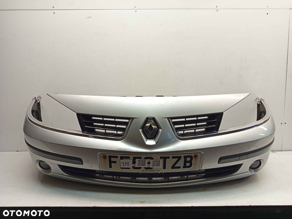 + ZDERZAK PRZÓD PRZEDNI RENAULT LAGUNA 2 II LIFT FL TED69 SREBRNY HALOGENY - 1