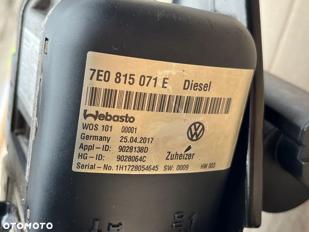 DOGRZEWACZ 5KW 12V 2,5 BAR THERMO TOP EVO WEBASTO OGRZEWANIE POSTOJOWE VW T6 CALIFORNIA CARAVELLE DOKA MULTIVAN TRANSPORTER 7E0815071E  EU - 6