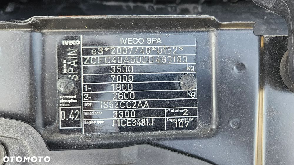 Iveco DAILY 40C15 35C L3H2 BLASZAK SREDNIAK HAK 3500 KG - 21