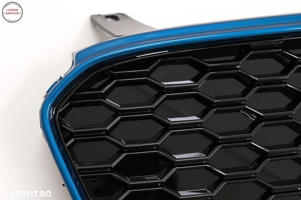 Grila Centrala Audi R8 42 (2013-2015) RS Design Negru Lucios/ Albastru- livrare gratuita - 5