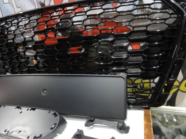 Grelha frontal AUDI A4/S4 B9 15-19 RS4 look com suporte para símbolo em preto brilhante - 9