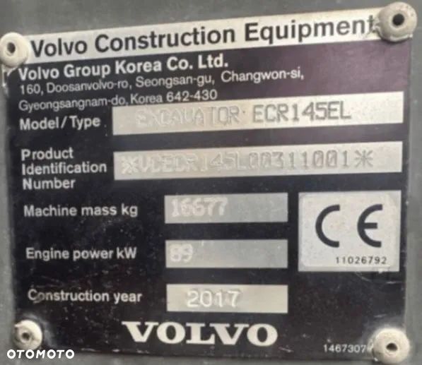 Volvo KOPARKA GĄSIENICOWA VOLVO ECR 145EL 140 160 ECR145 145 2017R. - 35