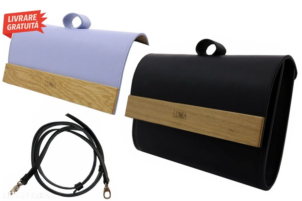 Geanta cu Clapeta Interschimbabila Lemnia Play Negru / Bleu- livrare gratuita - 1