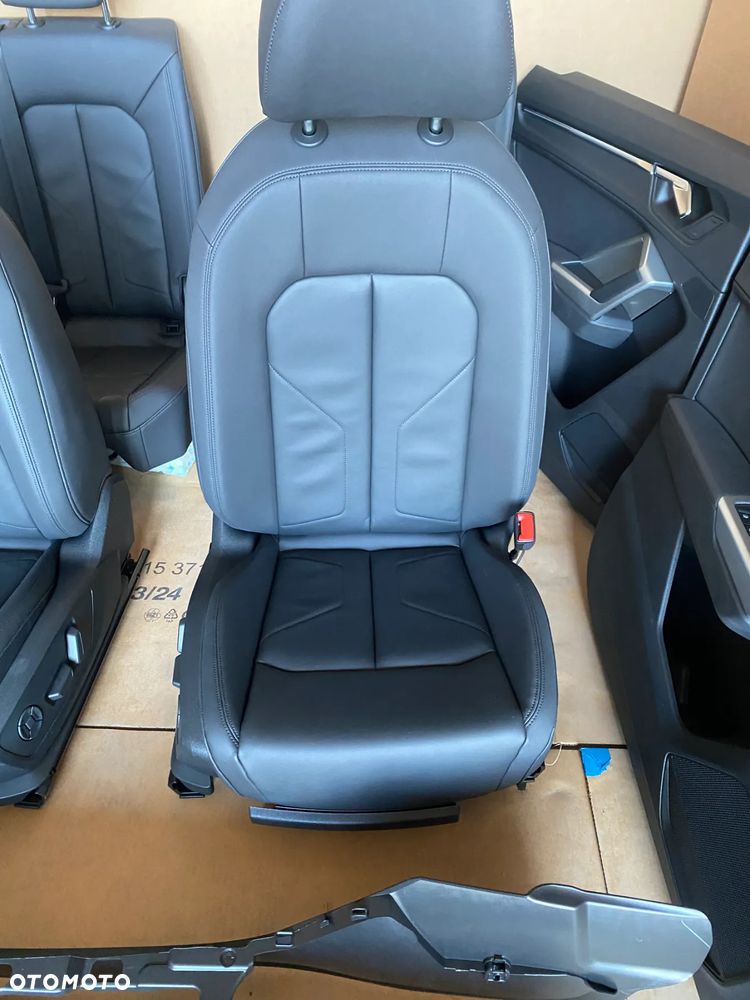 Audi Q3 83A kompletny środek Fotel fotele kanapa skóra boczki czarne 26km - 15