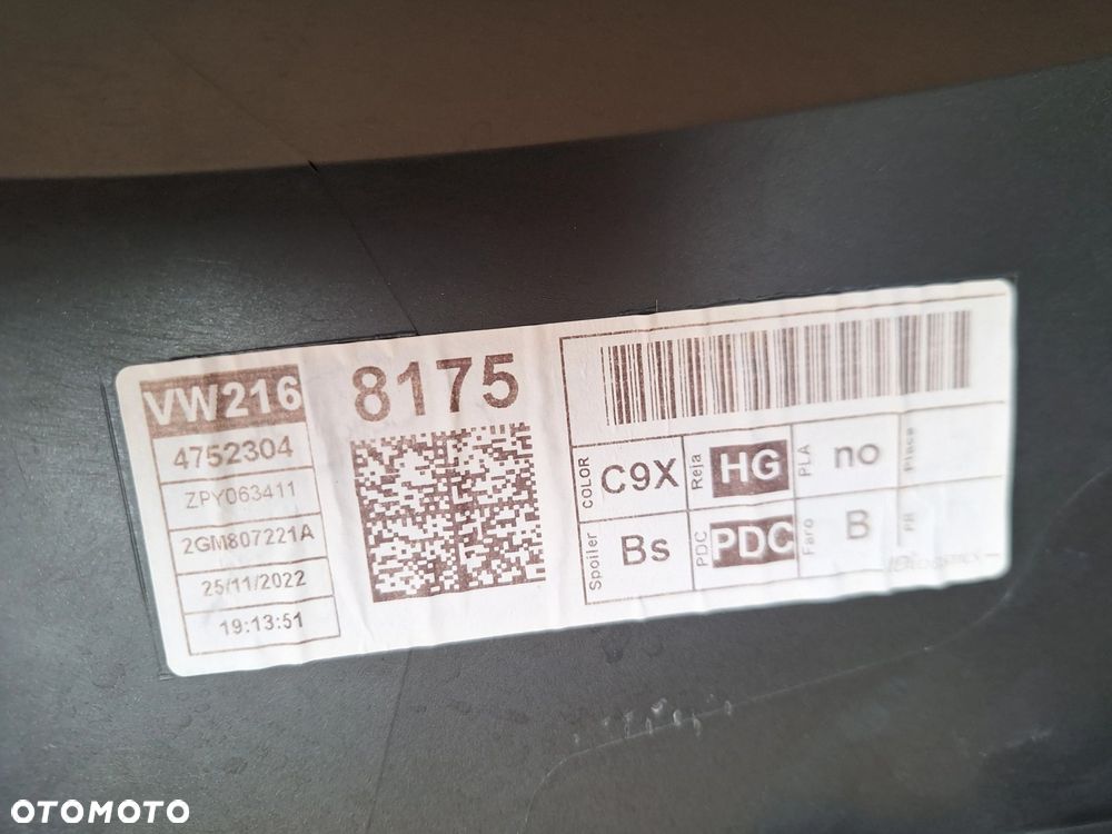 VW T-Cross 2GM 18-23 NIE KLEJONY! B.ŁADNY KOLOR: C9X / LC9X ZDERZAK PRZÓD PRZEDNI ORYG. VW 2GM807221A WYSYŁKA 24H - 15